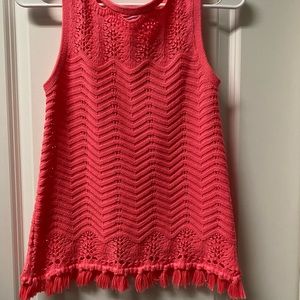 Hot pink Lilly Pulitzer sleeveless crochet top